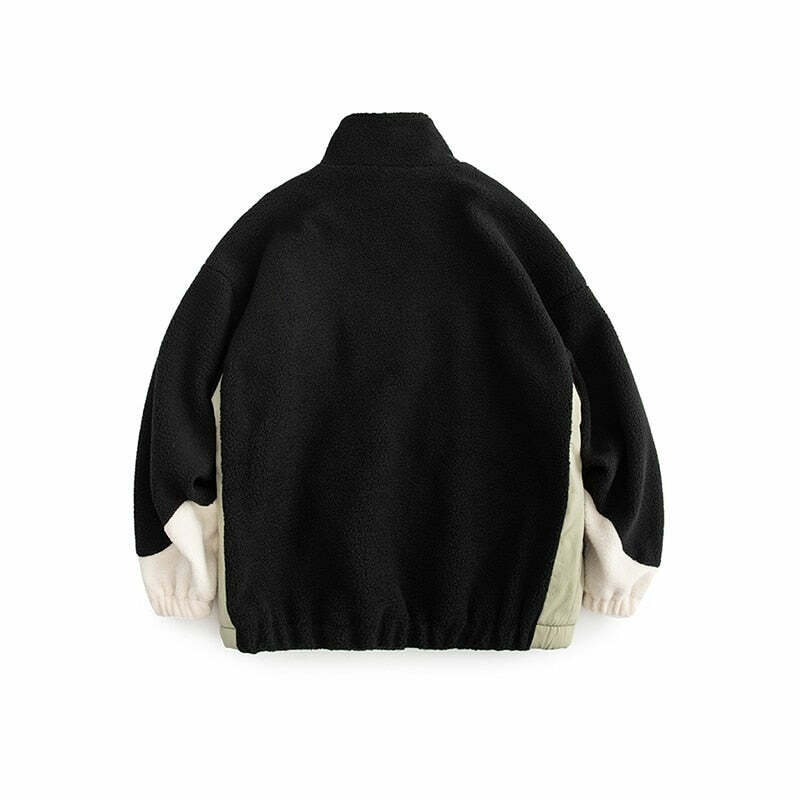 Y2K Grunge Swirl Fleece Zip Jacket - Retro 90s Fashion, Summer Y2K Outfits, Pastel Goth Style