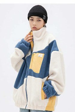 Y2K Grunge Swirl Fleece Zip Jacket - Retro 90s Fashion, Summer Y2K Outfits, Pastel Goth Style