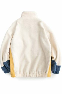 Y2K Grunge Swirl Fleece Zip Jacket - Retro 90s Fashion, Summer Y2K Outfits, Pastel Goth Style