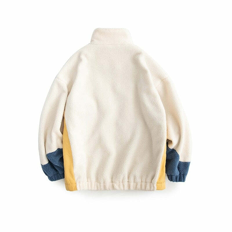 Y2K Grunge Swirl Fleece Zip Jacket - Retro 90s Fashion, Summer Y2K Outfits, Pastel Goth Style