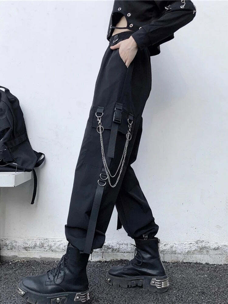 Y2K Grunge Techwear Cargo Pants - Retro 90s Fashion, Summer Outfits, and Clubwear