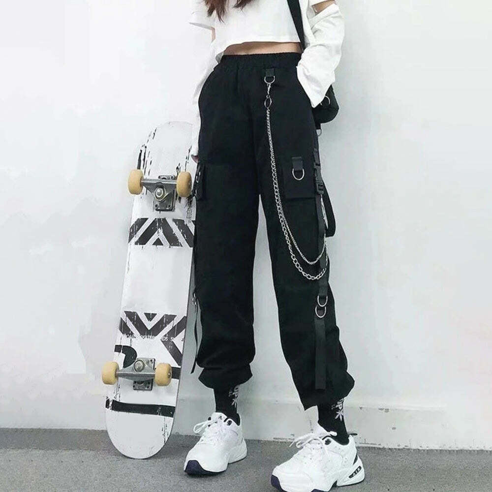 Y2K Grunge Techwear Cargo Pants - Retro 90s Fashion, Summer Outfits, and Clubwear