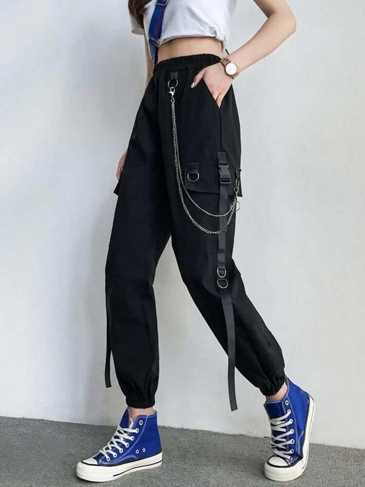 Y2K Grunge Techwear Cargo Pants - Retro 90s Fashion, Summer Outfits, and Clubwear