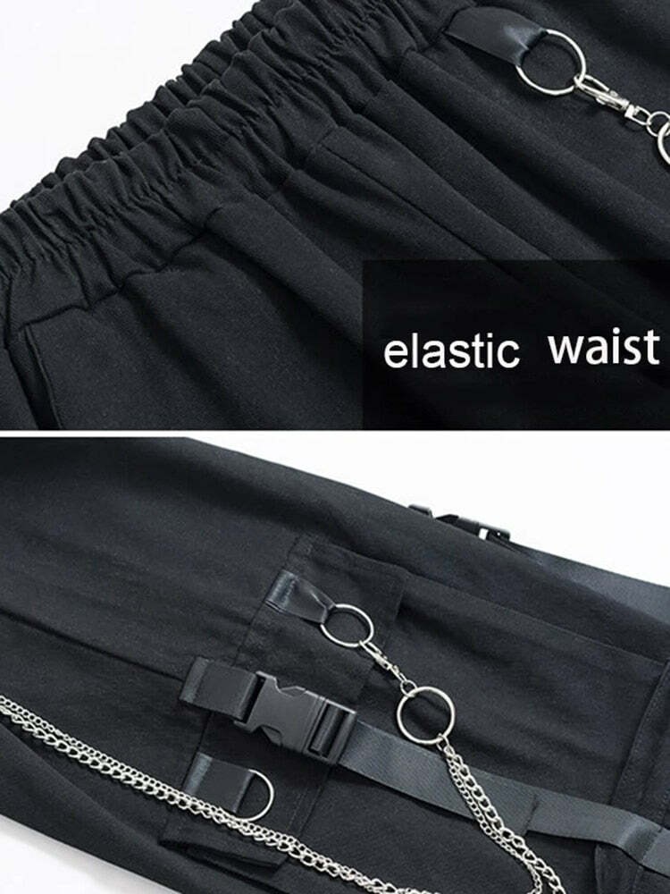 Y2K Grunge Techwear Cargo Pants - Retro 90s Summer Outfit, Gothic Y2K Fashion