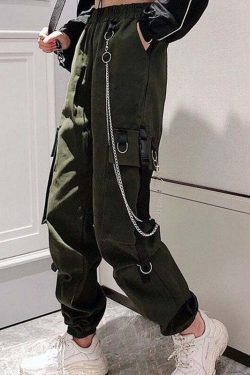 Y2K Grunge Techwear Cargo Pants - Retro 90s Summer Outfit, Gothic Y2K Fashion