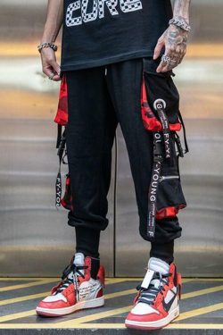 Y2K Grunge Techwear Casual Pants - 90s Retro Summer Outfit, Y2K Club & Party Fashion