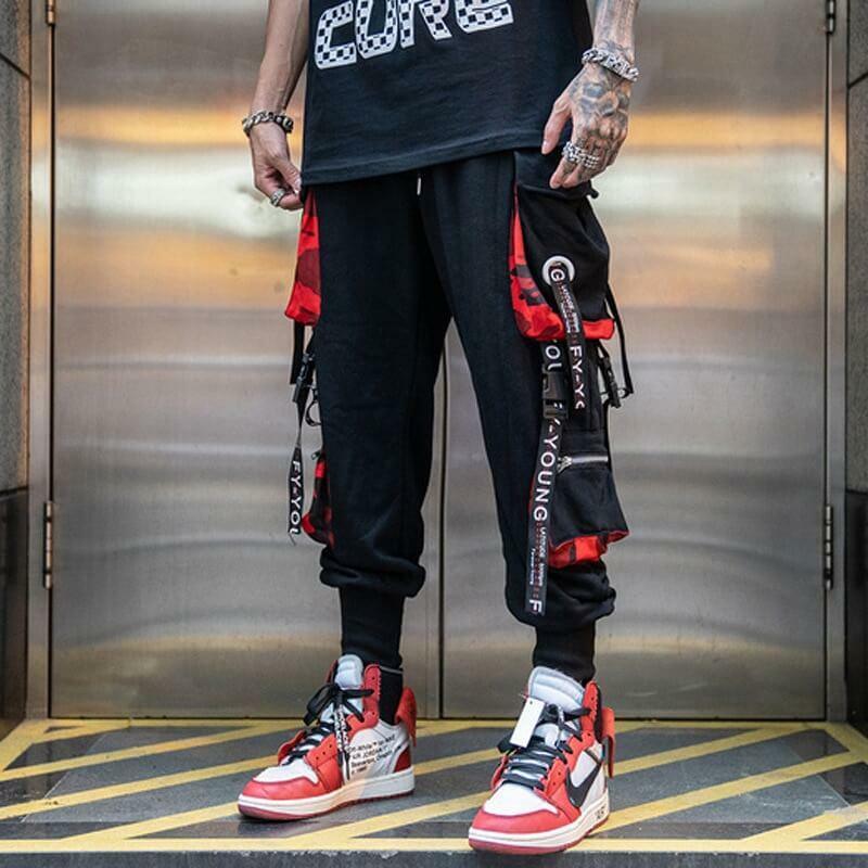 Y2K Grunge Techwear Casual Pants - 90s Retro Summer Outfit, Y2K Club & Party Fashion