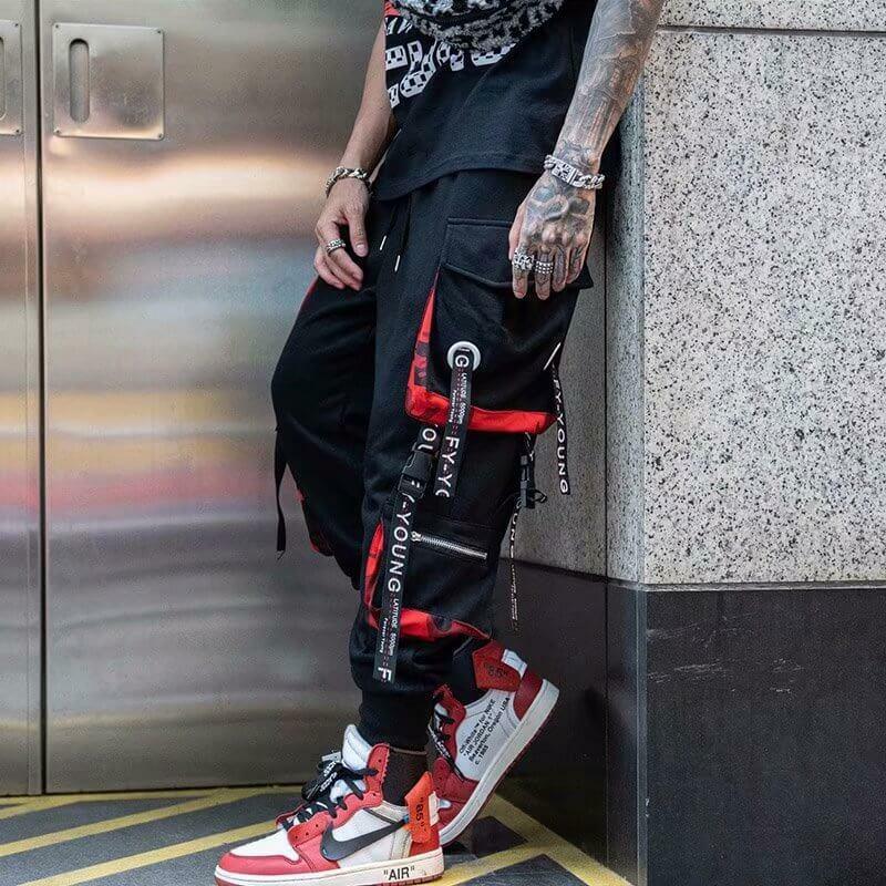 Y2K Grunge Techwear Casual Pants - 90s Retro Summer Outfit, Y2K Club & Party Fashion
