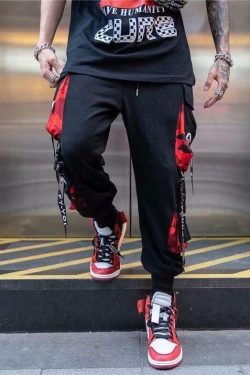 Y2K Grunge Techwear Casual Pants - 90s Retro Summer Outfit, Y2K Club & Party Fashion