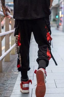 Y2K Grunge Techwear Casual Pants - 90s Retro Summer Outfit, Y2K Club & Party Fashion