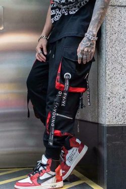 Y2K Grunge Techwear Casual Pants - 90s Retro Summer Outfit, Y2K Club & Party Fashion