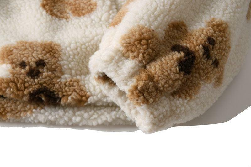 Y2K Grunge Teddy Bear Hooded Fleece Jacket - Retro 90s Fashion, Pastel Goth, Y2K Outfits