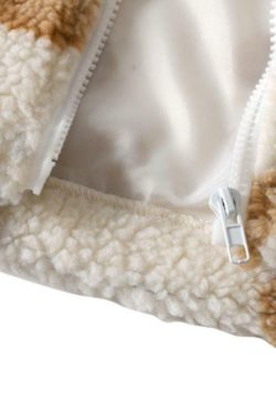 Y2K Grunge Teddy Bear Hooded Fleece Jacket - Retro 90s Fashion, Y2K Summer & Party Outfits