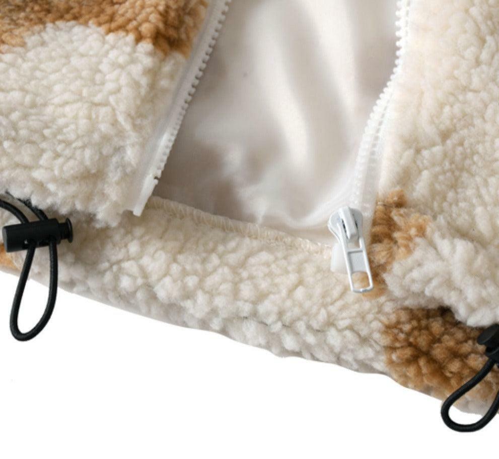 Y2K Grunge Teddy Bear Hooded Fleece Jacket - Retro 90s Fashion, Y2K Summer & Party Outfits