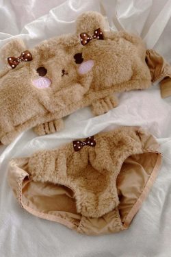 Y2K Grunge Teddy Bear Lingerie Set - Retro 90s Summer Outfit, Pastel Goth, Y2K Party Fit