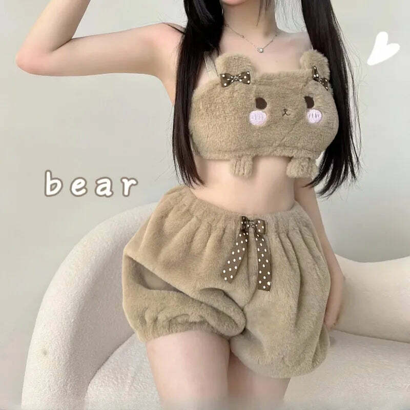 Y2K Grunge Teddy Bear Lingerie Set - Retro 90s Summer Outfit, Pastel Goth, Y2K Party Fit