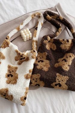 Y2K Grunge Teddy Bear Mini Tote Bag - Perfect for 90s Outfits, Summer Y2K Fashion, and Retro Style