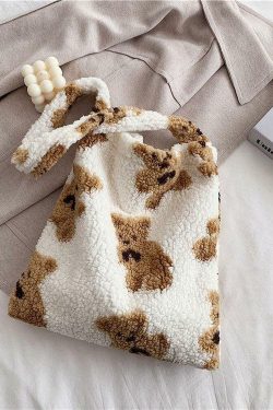 Y2K Grunge Teddy Bear Mini Tote Bag - Perfect for 90s Outfits, Summer Y2K Fashion, and Retro Style