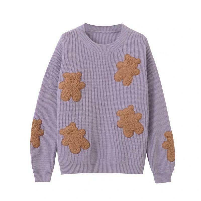 Y2K Grunge Teddy Bear Sweater - Retro 90s Fashion, Summer Outfits, and Pastel Goth Style