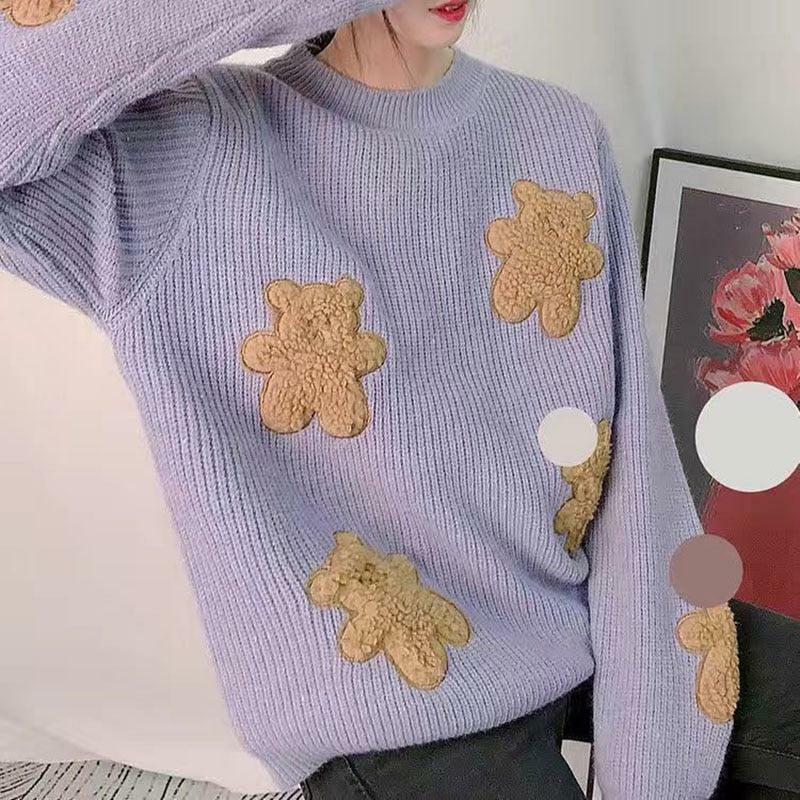 Y2K Grunge Teddy Bear Sweater - Retro 90s Fashion, Summer Outfits, and Pastel Goth Style