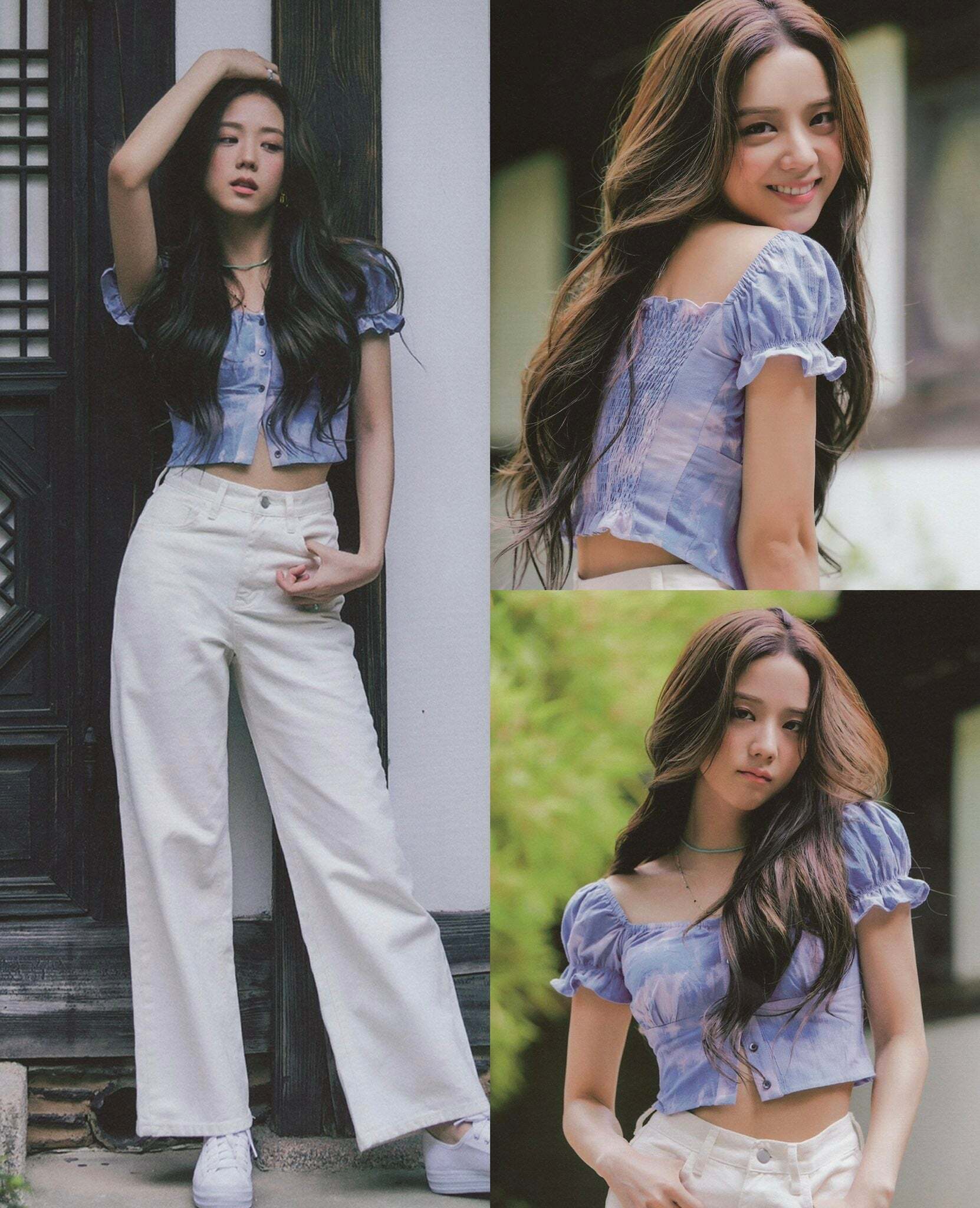 Y2K Grunge Tie-Dye Puff Sleeve Crop Top - Blackpink Jisoo Inspired Retro 90s Summer Outfit