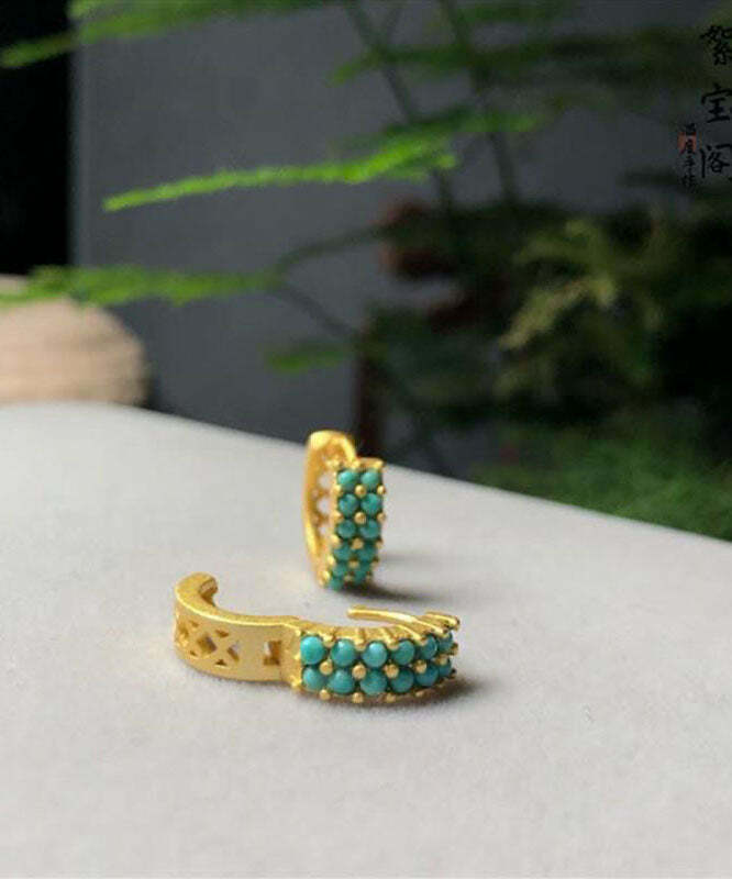 Y2K Grunge Turquoise Hoop Earrings - Retro 90s Fashion, Y2K Summer, Gothic Y2K Style