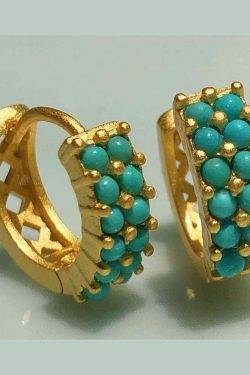 Y2K Grunge Turquoise Hoop Earrings - Retro 90s Fashion, Y2K Summer, Gothic Y2K Style
