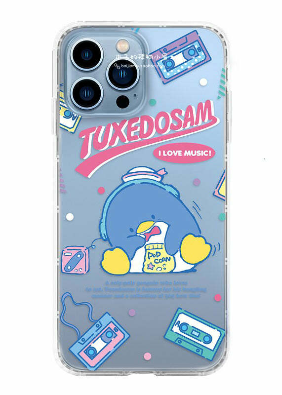 Y2K Grunge Tuxedo Sam iPhone Jelly Cover - Retro 90s Fashion, Pastel Goth, Y2K Popstar Style