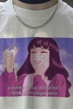 Y2K Grunge U Were My Cup of Tea Baby Tee - Retro 90s Summer Outfit, Pastel Goth Style
