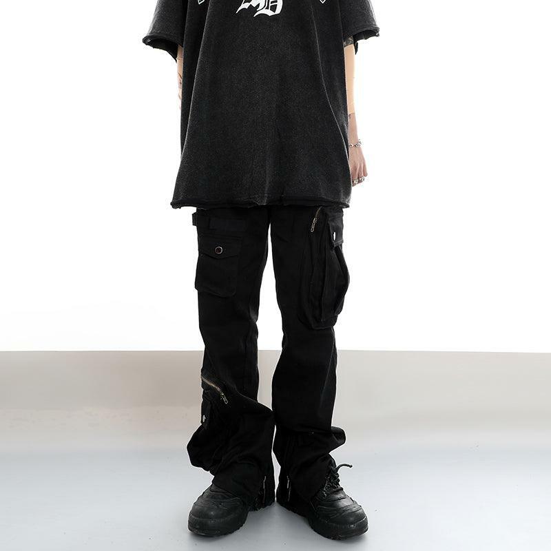 Y2K Grunge Utility Cargo Pants - 90s Retro Summer Outfit, Dark Ash, Y2K Fashion Essentials