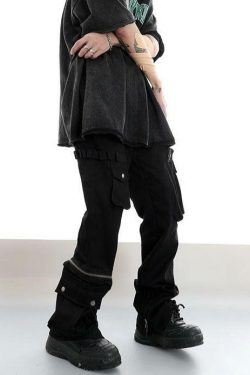 Y2K Grunge Utility Cargo Pants - 90s Retro Summer Outfit, Dark Ash, Y2K Fashion Essentials