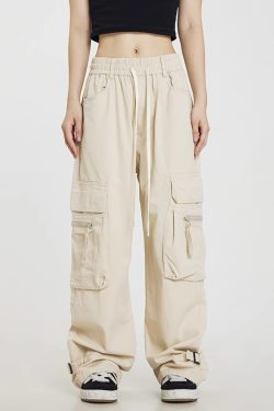 Y2K Grunge Utility Cargo Pants - Retro 90s Fashion, Summer Y2K Outfits, Gothic Y2K Style