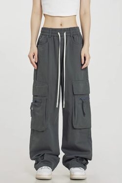 Y2K Grunge Utility Cargo Pants - Retro 90s Fashion, Summer Y2K Outfits, Gothic Y2K Style