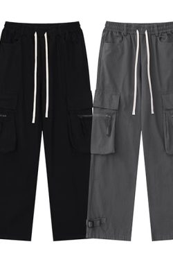 Y2K Grunge Utility Cargo Pants - Retro 90s Fashion, Summer Y2K Outfits, Gothic Y2K Style