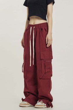 Y2K Grunge Utility Cargo Pants - Retro 90s Fashion, Summer Y2K Outfits, Gothic Y2K Style