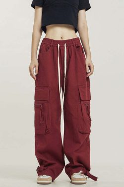 Y2K Grunge Utility Cargo Pants - Retro 90s Fashion, Summer Y2K Outfits, Gothic Y2K Style