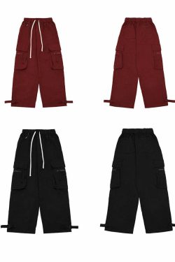 Y2K Grunge Utility Cargo Pants - Retro 90s Fashion, Summer Y2K Outfits, Gothic Y2K Style
