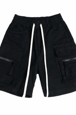 Y2K Grunge Utility Cargo Shorts - Retro 90s Summer Outfit, Y2K Fashion, Pastel Goth Style