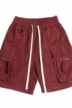 Y2K Grunge Utility Cargo Shorts - Retro 90s Summer Outfit, Y2K Fashion for Women