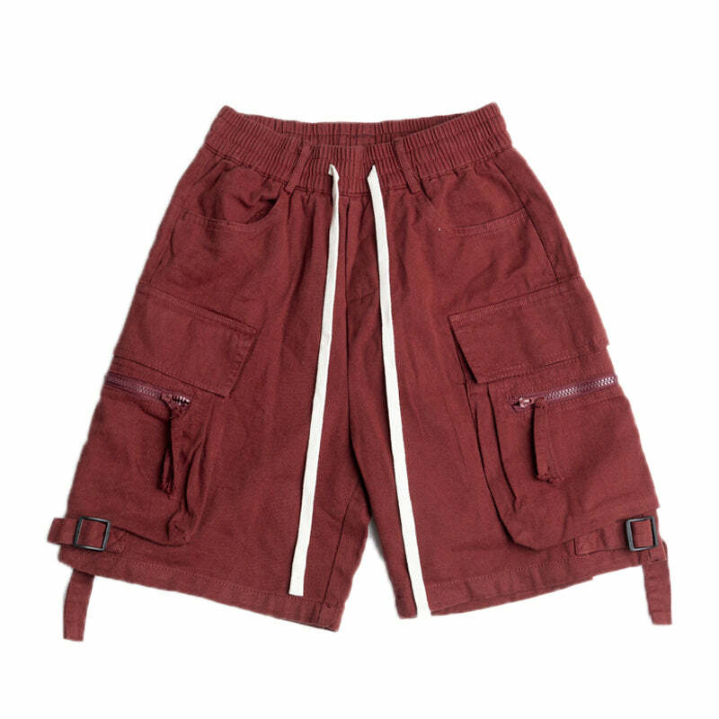 Y2K Grunge Utility Cargo Shorts - Retro 90s Summer Outfit, Y2K Fashion for Women