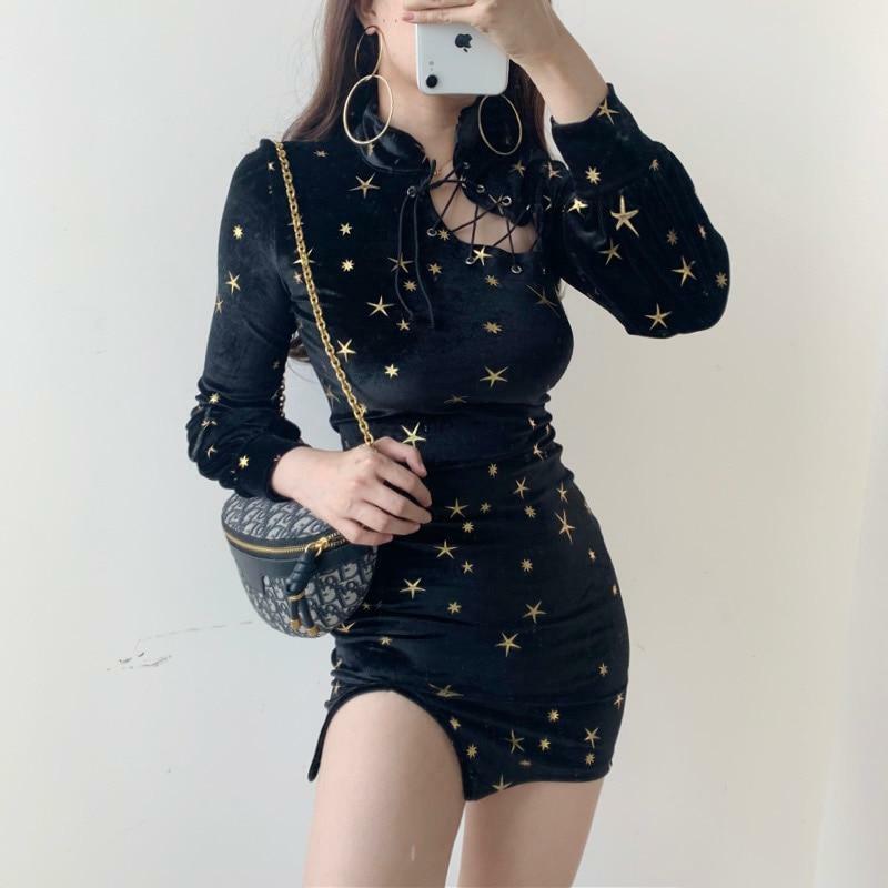 Y2K Grunge Velvet Dress - 90s Fashion, Retro Style, Summer Party Outfit, Gothic Y2K V