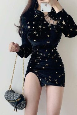 Y2K Grunge Velvet Dress - 90s Fashion, Retro Style, Summer Party Outfit, Gothic Y2K V