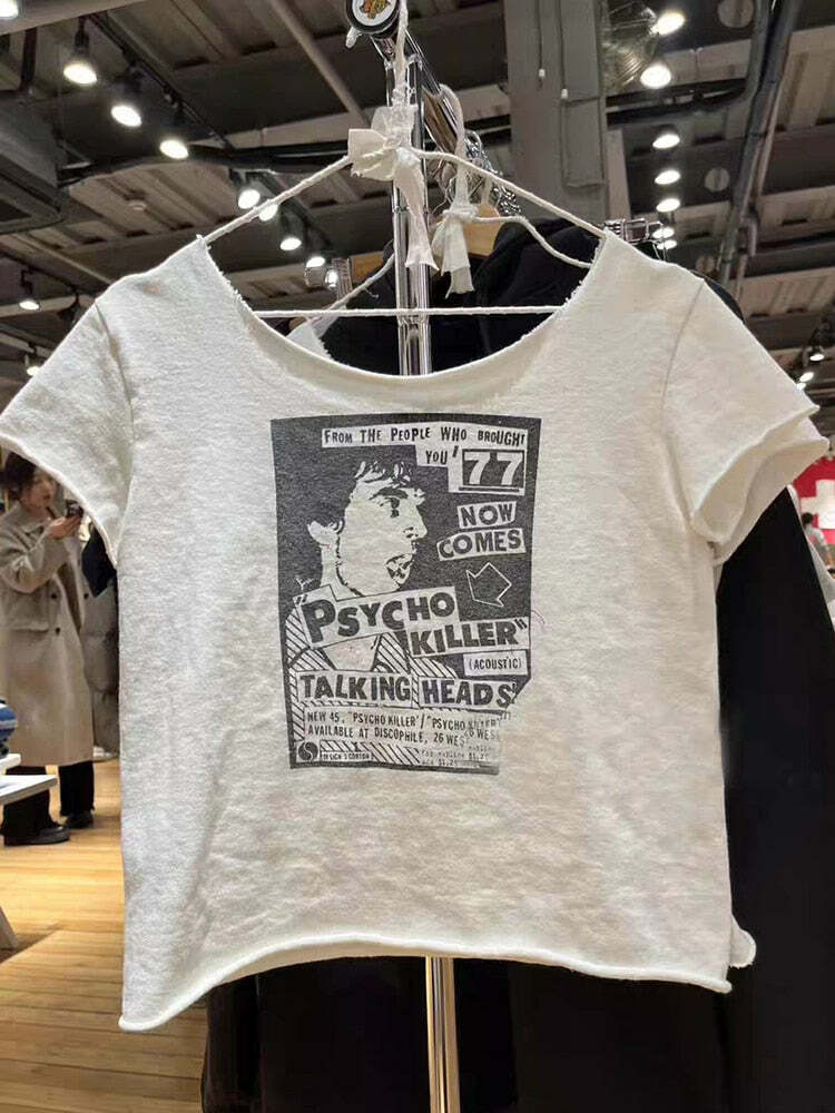 Y2K Grunge Vintage Punk Rock T-Shirt - 90s Fashion, Retro Style, Y2K Summer Outfits