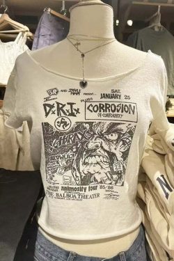Y2K Grunge Vintage Punk Rock T-Shirt - 90s Fashion, Retro Style, Y2K Summer Outfits