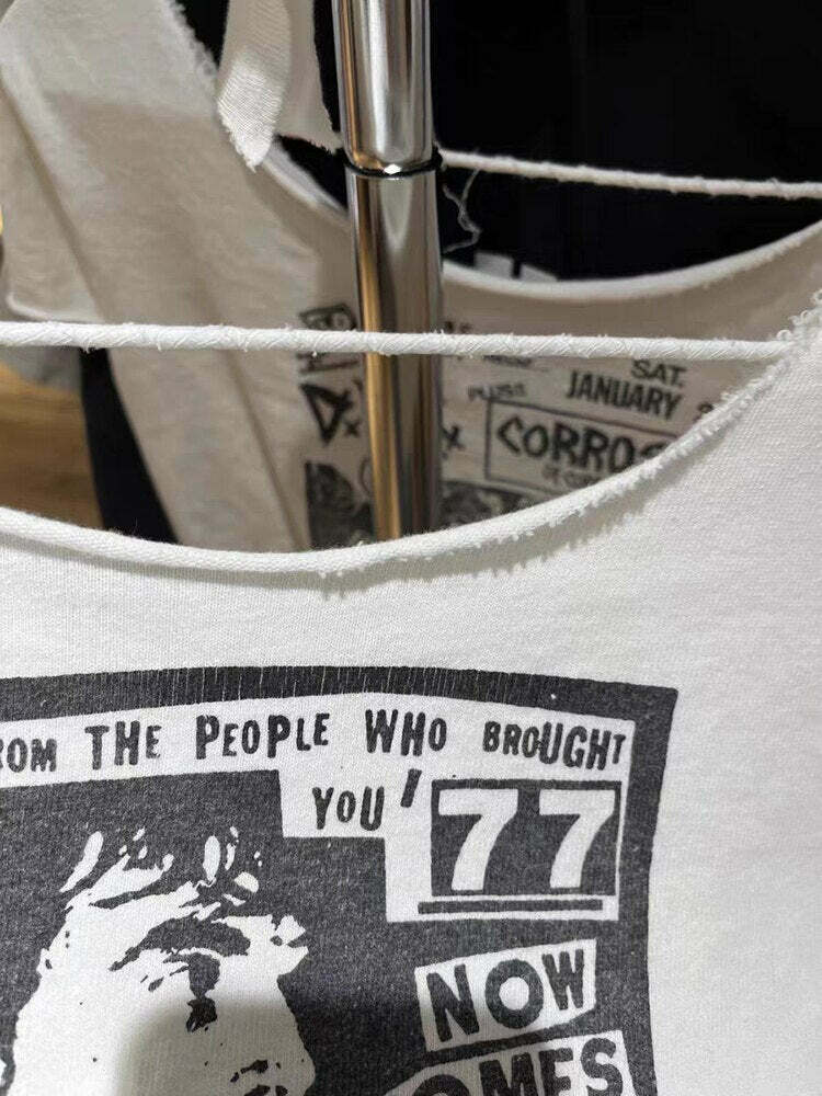 Y2K Grunge Vintage Punk Rock T-Shirt - 90s Fashion, Retro Style, Y2K Summer Outfits