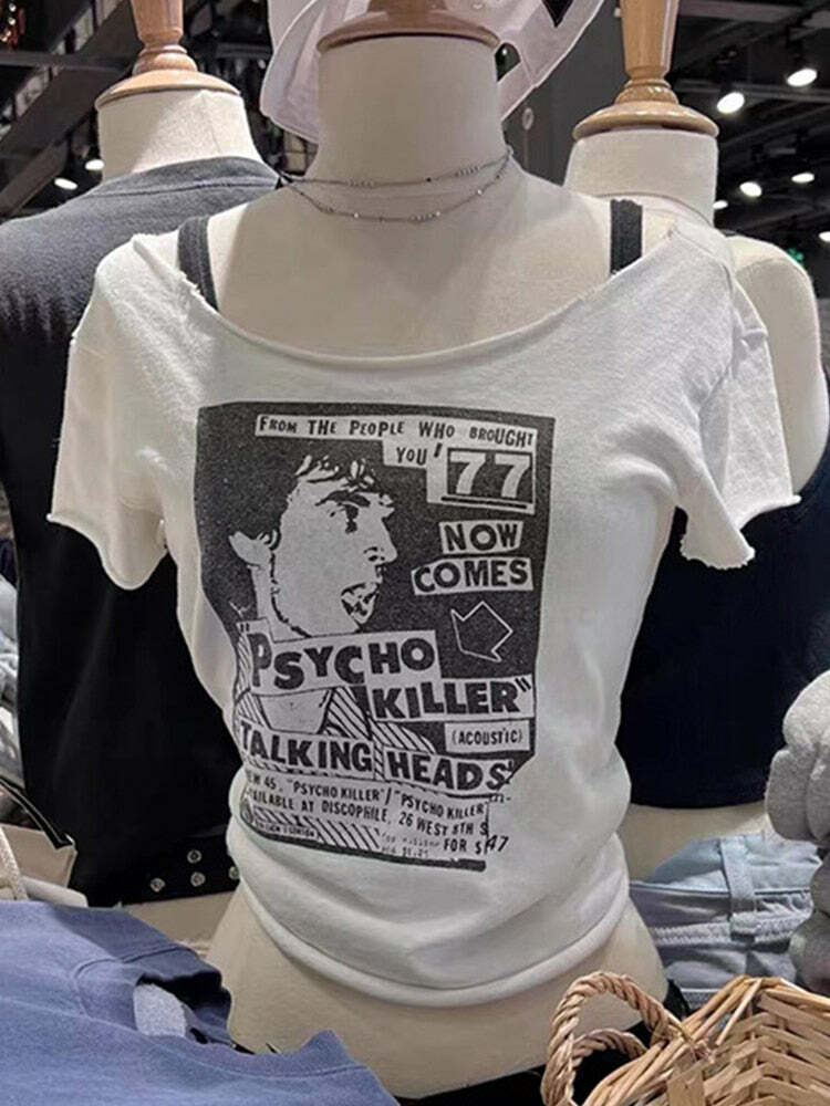 Y2K Grunge Vintage Punk Rock T-Shirt - 90s Fashion, Retro Style, Y2K Summer Outfits