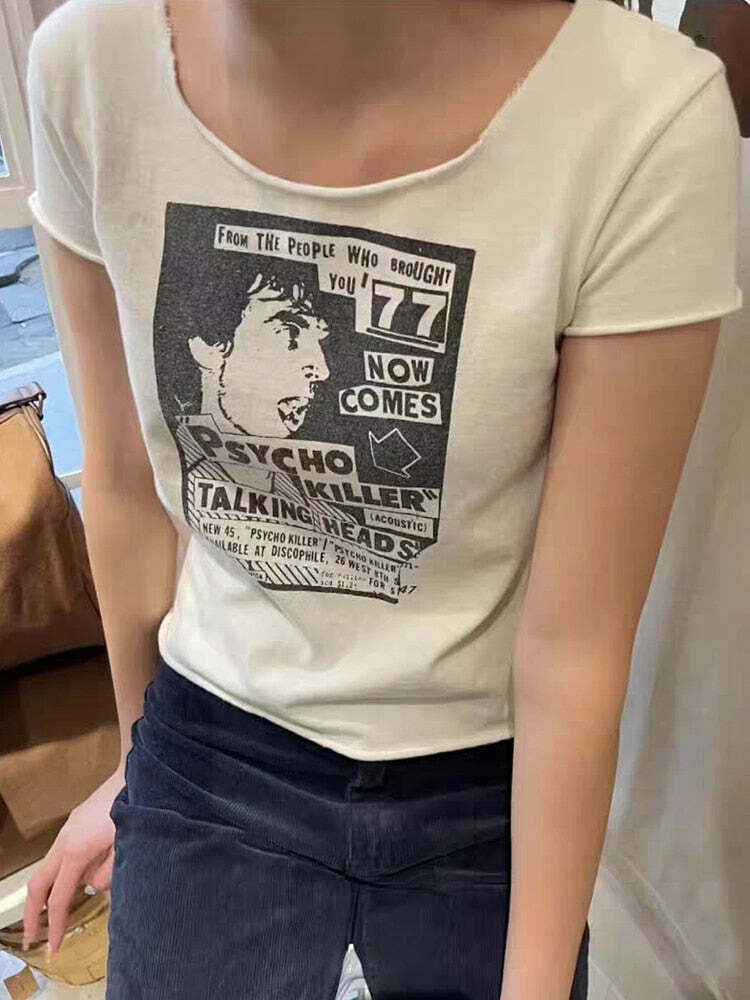 Y2K Grunge Vintage Punk Rock T-Shirt - 90s Fashion, Retro Style, Y2K Summer Outfits
