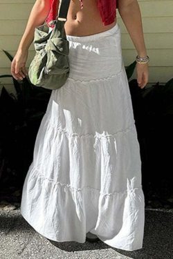 Y2K Grunge Walker Maxi Skirt - Retro 90s Fashion, Summer Y2K Outfits, Pastel Goth Style