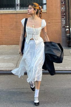 Y2K Grunge Walker Maxi Skirt - Retro 90s Fashion, Summer Y2K Outfits, Pastel Goth Style