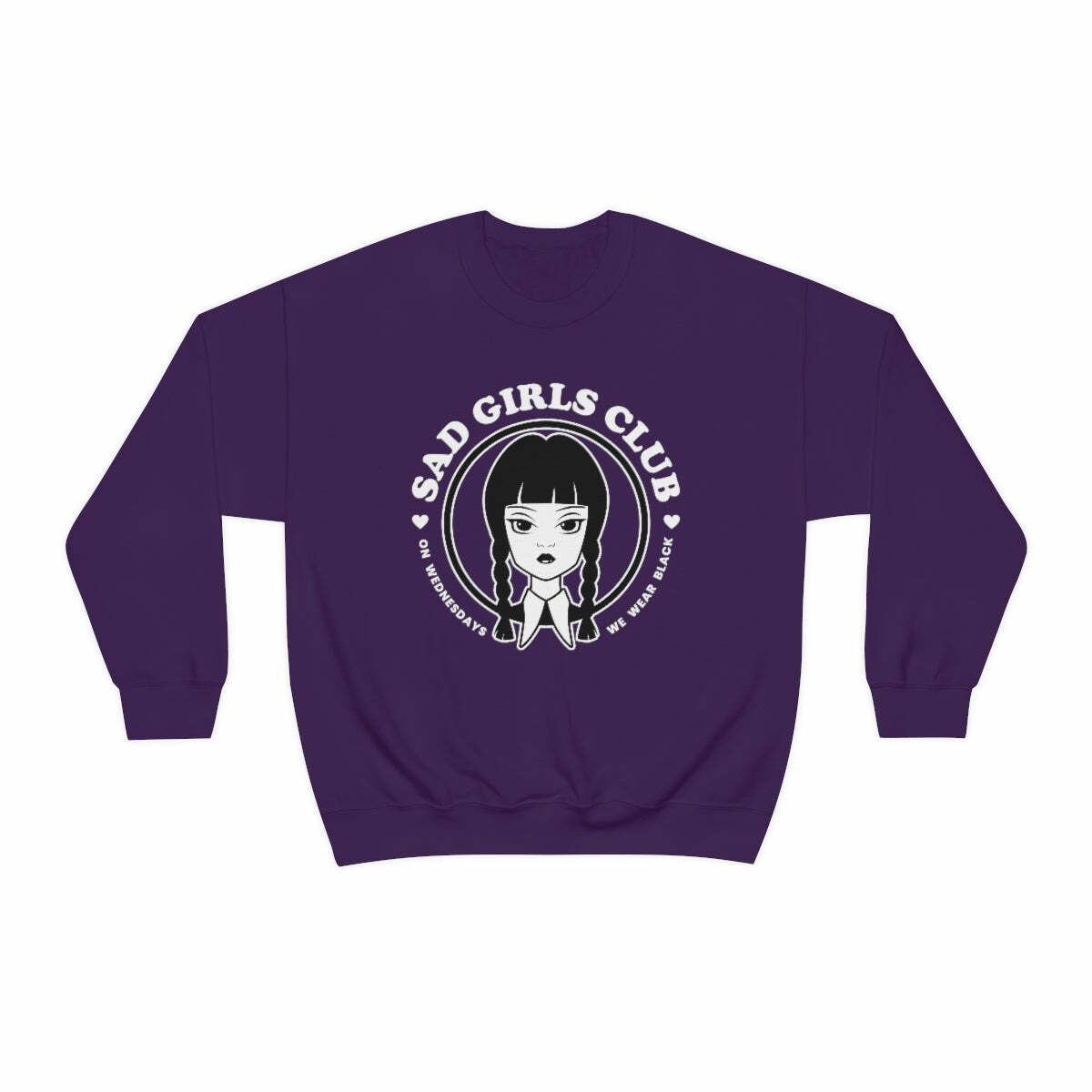 Y2K Grunge Wednesday Addams Sad Girls Club Sweatshirt - 90s Retro Goth Fashion